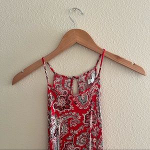 american eagle | sleeveless red patterned sundress